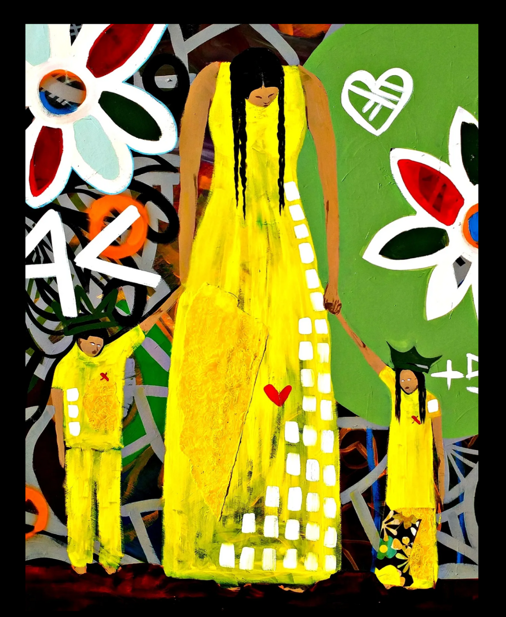 STRENGTHThis striking STRENGTH and Soft Love painting displays an awe-inspiring image of a single mother raising her children with strength and love. Beautifully capturing tArt PrintsSTRENGTH